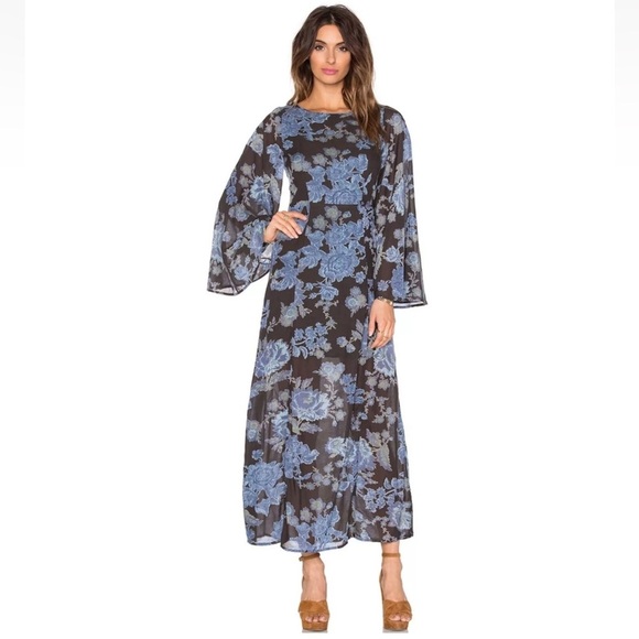 Free People Melrose Bell Sleeve Maxi Dress Size 4 - Picture 1 of 9